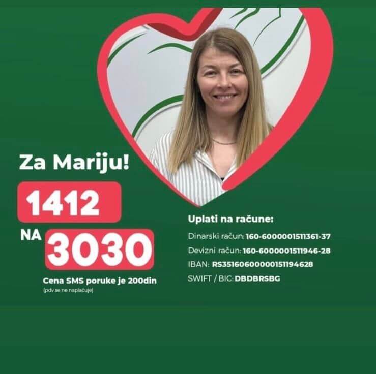 Humanitarna utakmica za Mariju Bojić